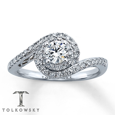 Video Home Â» Tolkowsky Engagement Ring|34 ct tw Diamonds|14K White ...