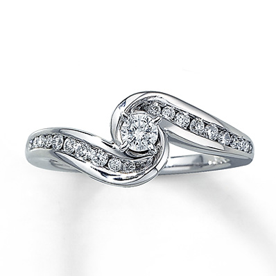 Video Home Â» Diamond Engagement Ring|38 ct tw Round-Cut|14K White ...